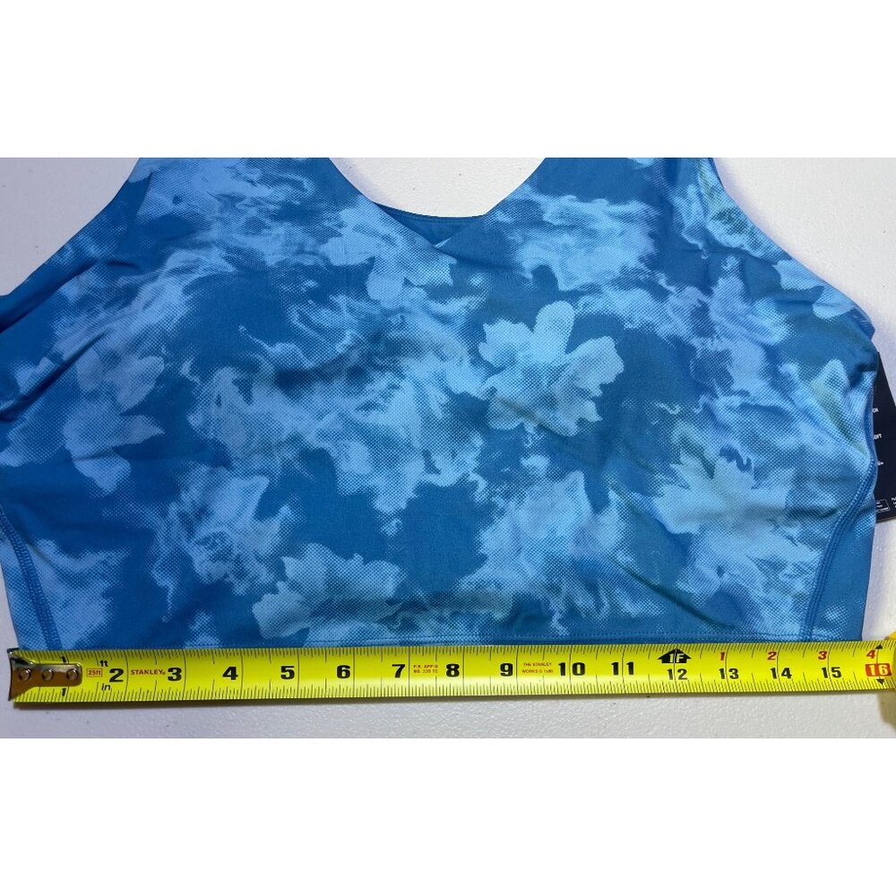 Ideology Womens XL Built-In Bra Tank Top Teal Camouflage Print Nylon Spandex - Picture 3 of 13